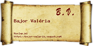 Bajor Valéria névjegykártya